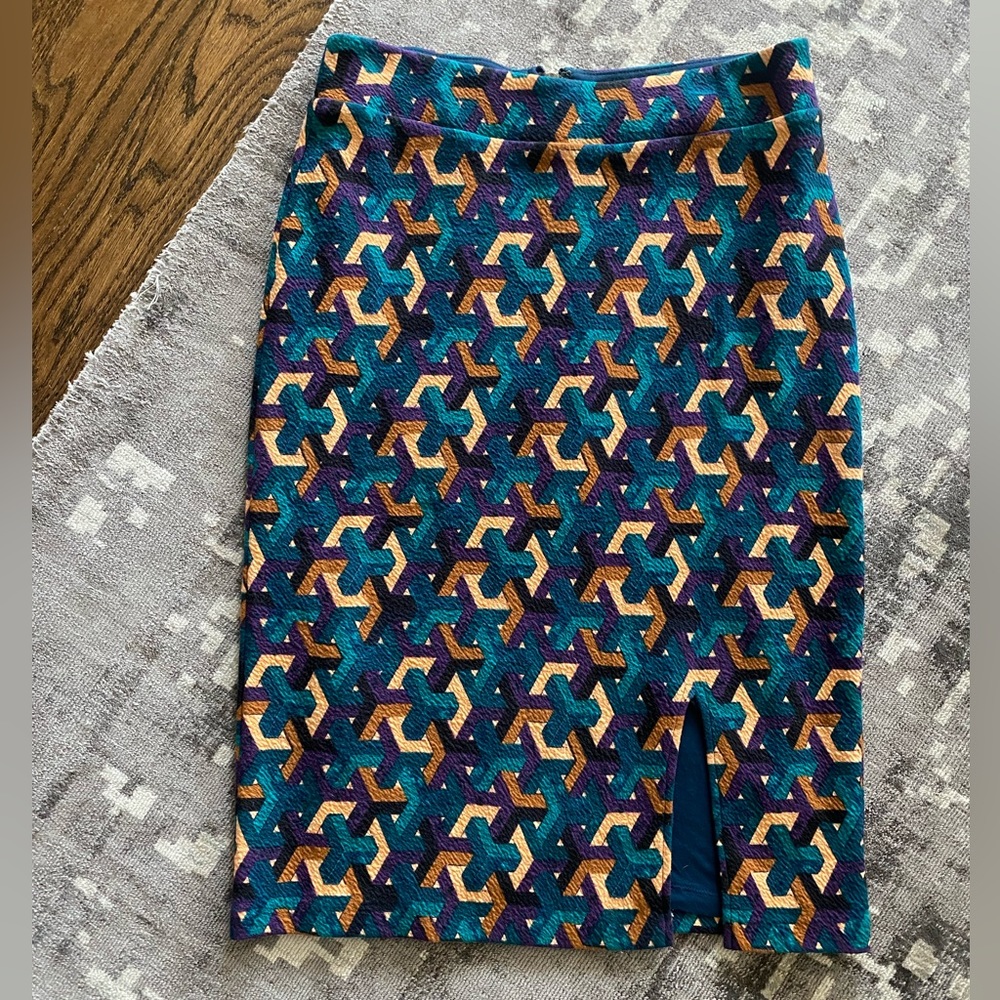 Maeve Anthropologie Geometric Pattern Pencil Skirt